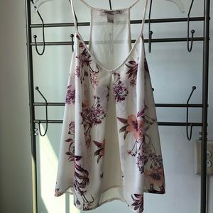 Semi-sheer floral tank top